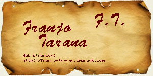 Franjo Tarana vizit kartica